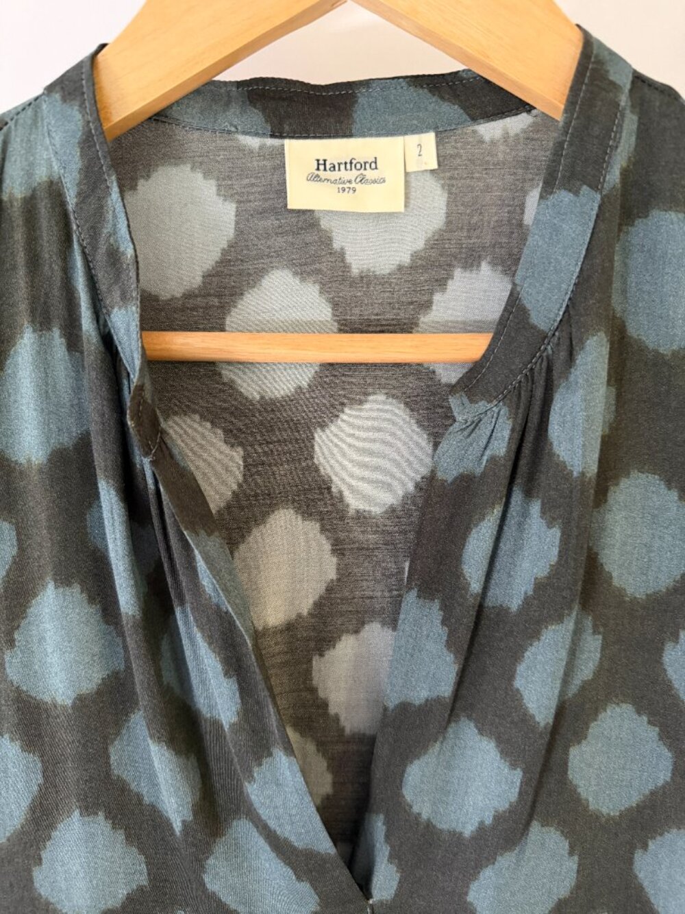 Hartford (Paris) V-Neck Ikat Dot Dress - Picture 2 of 6